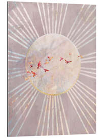 Magnettafel Sonne und Boho-Vögel Rosa