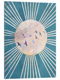 Gallery print Sun Boho Birds Blue