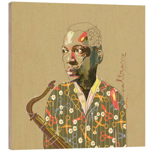 Wood print Jazz Legend John Coltrane