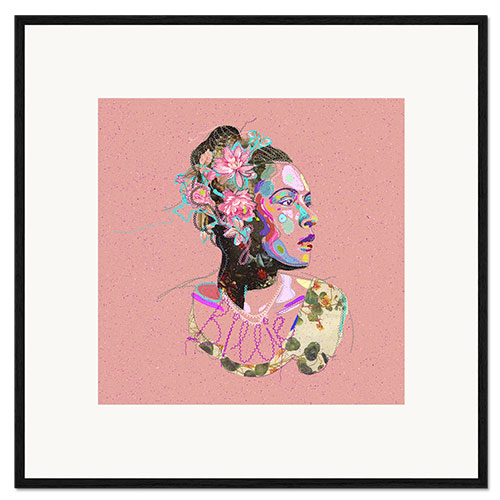 Inramat konsttryck Portrait of Jazz Legend Billie Holiday