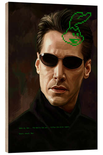 Wood print The Matrix, Neo