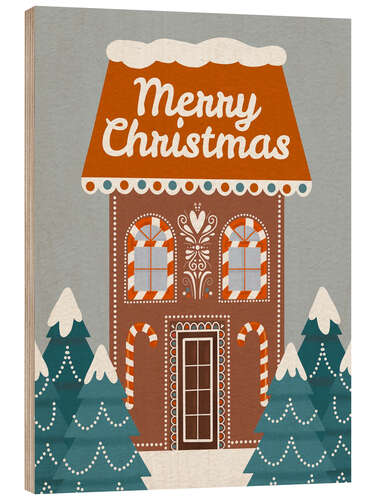 Hout print Merry Christmas