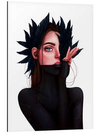 Magnettafel Mädchen mit Federn