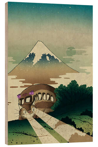 Obraz na drewnie Catbus and Mount Fuji