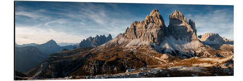 Aluminium print View on Tre Cime di Lavaredo