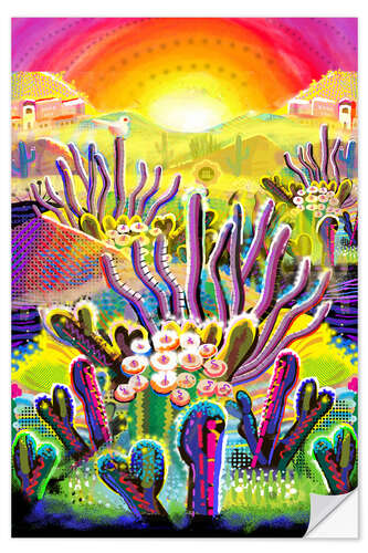 Sticker mural Fantastic Desert Landscape at Sunrise