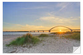 Wandsticker Abends am Fehmarnsund-Strand auf Fehmarn