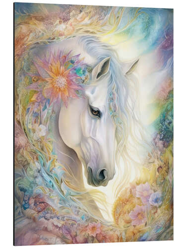 Tableau en aluminium Noble White Horse