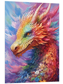 Foam board print Friendly Floral Dragon