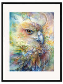 Gerahmter Kunstdruck Krafttier - Weiser Adler