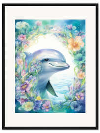 Gerahmter Kunstdruck Liebenswerter Delfin