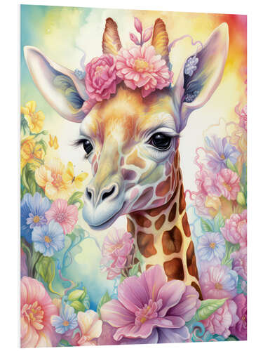 Foam board print Curious Baby Giraffe