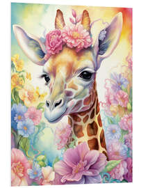 Foam board print Curious Baby Giraffe