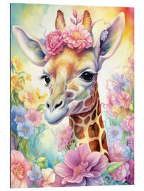 Tableau en plexi-alu Curious Baby Giraffe