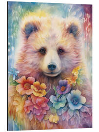 Magnettafel Baby Bär mit Blumengehänge