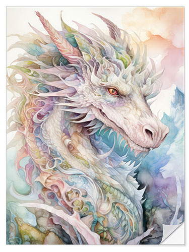 Selvklebende plakat Legendary Dragon