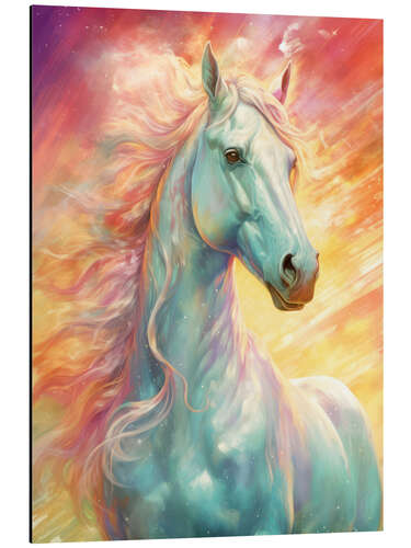 Aluminium print Powerful White Stallion