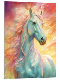 Tableau en plexi-alu Powerful White Stallion