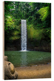 Wood print Tibumana Waterfall in the North of Ubud, Bali, Indonesia