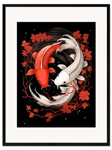 Ingelijste kunstdruk Koi Fishes