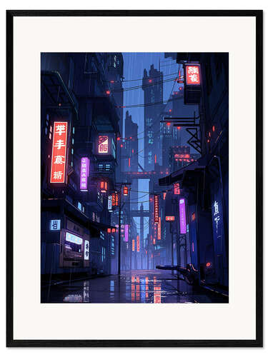 Ingelijste kunstdruk Neo Tokyo