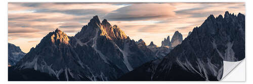 Selvklebende plakat Dreischusterspitze, Dolomites