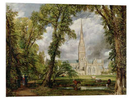 Foam board print View of Salisbury Cathedral from the Bishop's Grounds, 1822