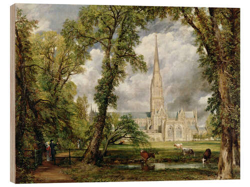 Cuadro de madera View of Salisbury Cathedral from the Bishop's Grounds, 1822