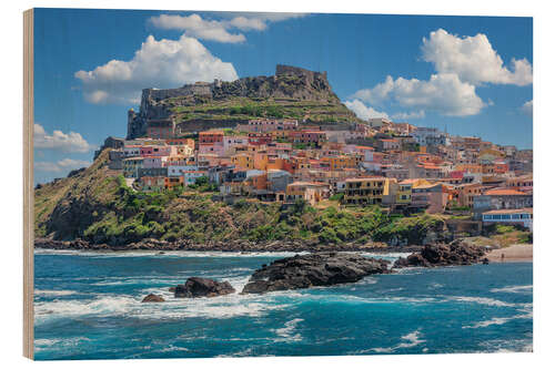 Wood print Castelsardo, Sardinia