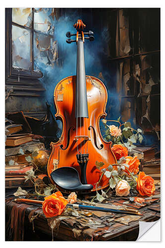 Sticker mural Violin Still Life