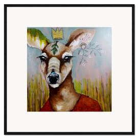 Ingelijste kunstdruk Of Deer and Leaf