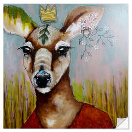 Adesivo murale Of Deer and Leaf