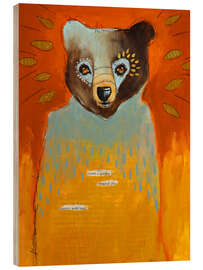 Holzbild Bear Create a Garden - Micki Wilde