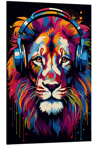 Aluminium print Popart Lion