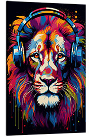 Tableau en aluminium Popart Lion