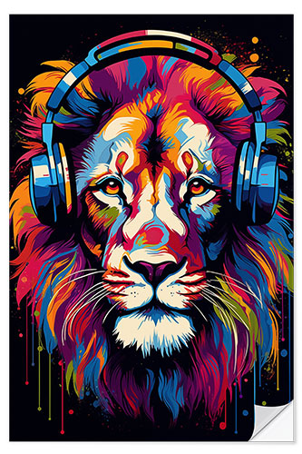 Wall sticker Popart Lion