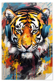 Selvklebende plakat Popart Tiger