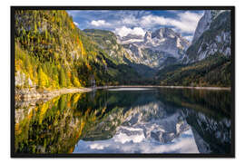 Gerahmter Kunstdruck Gosausee mit Blick auf den Dachsteingletscher