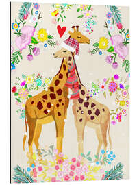 Aluminium print Giraffe Love