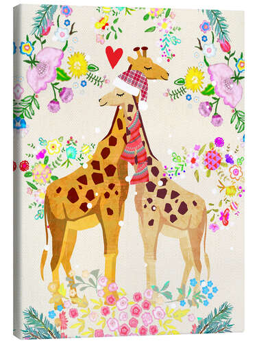 Canvastavla Giraffe Love