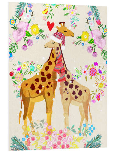 Foam board print Giraffe Love