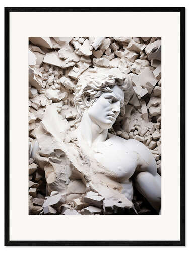 Impression artistique encadrée Cracked Legacy, Ancient Greek Sculpture