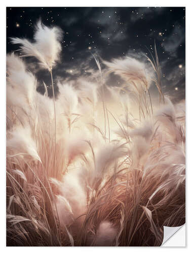 Selvklebende plakat Pampas Grass Dream