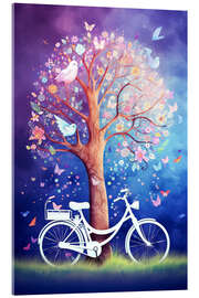 Obraz na szkle akrylowym Bicycle Under the Miracle Tree - Peter Roder