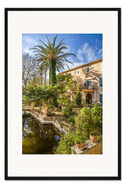 Gerahmter Kunstdruck Traumhafter Garten Son Marroig auf Mallorca, Spanien