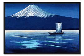 Gerahmter Kunstdruck Mondlicht auf dem Fuji