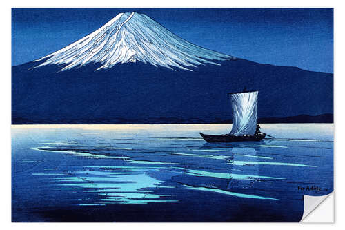 Naklejka na ścianę Moonlight on Mt. Fuji