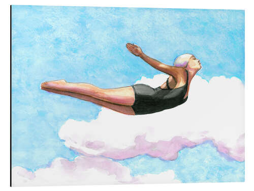 Tableau en aluminium Diver in Lavender Clouds