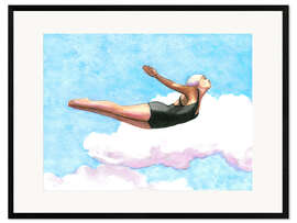 Gerahmter Kunstdruck Diver in Lavender Clouds