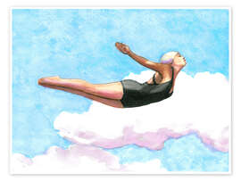 Tavla  Diver in Lavender Clouds - Sarah Morrissette